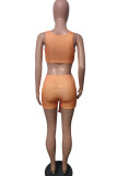 Purple Casual Sportswear Print Bandage Patchwork U Neck Two Pieces