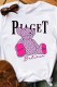 White Casual Print Letter O Neck T-Shirts