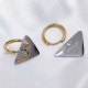 Silver Street Letter Patchwork Earrings
