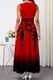 Pink Sweet Elegant Print Patchwork O Neck A Line Dresses