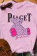Pink Casual Print Letter O Neck T-Shirts