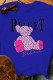 Blue Casual Print Letter O Neck T-Shirts