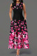 Pink Sweet Elegant Print Patchwork O Neck A Line Dresses