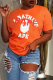 Orange Casual Street Print Patchwork O Neck T-Shirts
