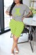 Grey Casual Print Patchwork Letter O Neck Short Sleeve Two Pieces
