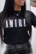 Black Casual Street Print Patchwork Letter O Neck T-Shirts