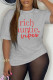 Grey Casual Letter Print Basic O Neck T-Shirts