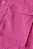Pink Casual Solid Patchwork Turndown Collar Outerwear