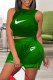 Green Casual Print Patchwork O Neck Sleeveless Two Pieces