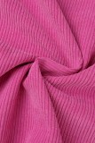Pink Casual Solid Patchwork Turndown Collar Outerwear