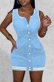 Red Casual Solid Basic O Neck Vest Dress Dresses