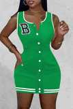 Red Casual Letter Patchwork O Neck Vest Dress Dresses