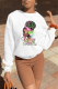 White Street Bohemian Print Patchwork O Neck Tops
