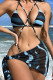 Cyanine Sexy Print Bandage Patchwork Swimwears