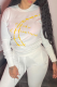 White Street Print Patchwork O Neck Tops