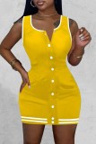 Red Casual Solid Basic O Neck Vest Dress Dresses