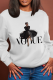 White Street Print Patchwork O Neck Tops