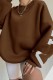 Caramel Colour Casual Letter Print Basic O Neck Tops