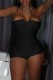 Black Sexy Solid Backless Spaghetti Strap Skinny Romper