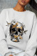 White Street Print Patchwork O Neck Tops