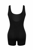 Red Casual Letter Backless Hot Drill U Neck Rompers
