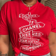 Red Street Print Patchwork Letter O Neck T-Shirts