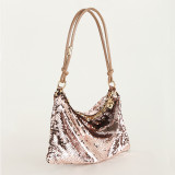 Champagne Casual Solid Sequins Patchwork Bags