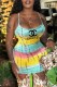 Colour Sexy Print Letter Spaghetti Strap One Step Skirt Dresses