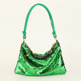 Silver Casual Solid Sequins Patchwork Bags