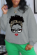 Grey Street Vintage Print Patchwork O Neck Tops