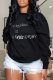 Black Casual Vintage Print Patchwork Letter O Neck Tops