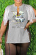 Grey Casual Print Tassel Patchwork Slit V Neck T-Shirts