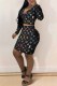 Colour Casual Print Letter Zipper Collar Long Sleeve Two Pieces