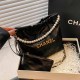 Black Casual Simplicity Letter Chains Pearl Bags