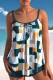 Green Sexy Print Backless Swimwears (With Paddings)