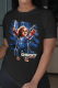 Black Daily Character Print Patchwork O Neck T-Shirts