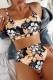 Black Sexy Print Backless Swimwears (With Paddings)