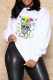 White Street Print Skull O Neck Tops