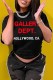 Black Casual Print Letter O Neck T-Shirts