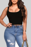 Blue Casual Sportswear Solid Patchwork U Neck Tops