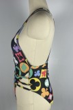 Multicolor Sexy Print Patchwork Swimwears (With Paddings)