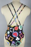 Multicolor Sexy Print Patchwork Swimwears (With Paddings)