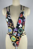 Multicolor Sexy Print Patchwork Swimwears (With Paddings)