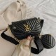 Black Casual Simplicity Letter Chains Bags