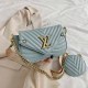 Baby Blue Casual Simplicity Letter Chains Bags