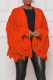 Orange Casual Solid Tassel Patchwork Cardigan Collar Outerwear