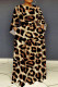 Leopard Print Casual Print Patchwork O Neck Printed Dress Plus Size Dresses
