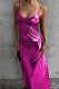 Pink Sexy Solid Patchwork Spaghetti Strap Sling Dress Dresses