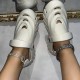 White Casual Hollowed Out Solid Color Round Comfortable Shoes