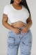 White Casual Solid Tassel Patchwork O Neck T-Shirts